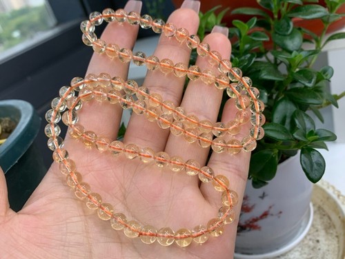 6mm 1Pcs Natural Yellow Citrine Quartz Crystal Beads Bracelet - Picture 2 of 4