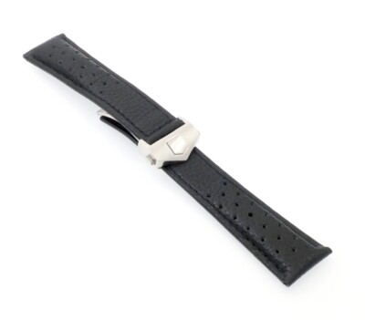 Rallye-Büffel Uhrenband Modell Monaco-FS-S schwarz-SN 22/18 mm, komp.TAG Heuer