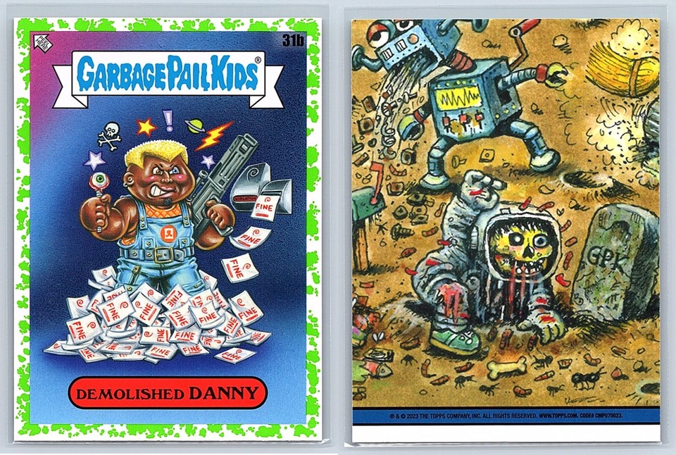 Demolition Man Stallone Snipes Garbage Pail Kids GPK Spoof GREEN SP 2