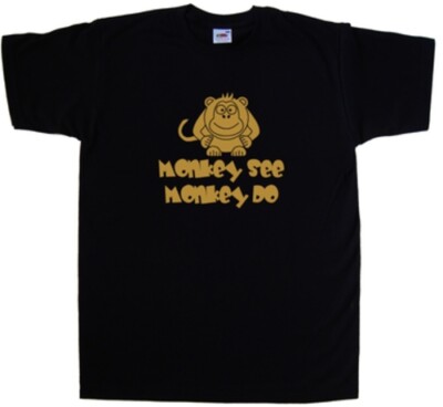 Lustiges T-Shirt Monkey See Monkey Do