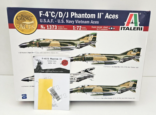 1/72 ITALERI F-4 C/D/J PHANTOM II VIETNAM ACES + DEAD DESIGN CANOPY MASK NEW