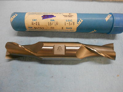 NEW PUTNAM DOUBLE END MILL 15/16'' X 1'' SHANK 6'' X 1-5/8'' LOC 2 FLUTE HSS USA 570