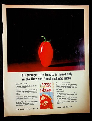 Appian Way Pizza Mix, Italian Tomato First Packaged Pizza 1962