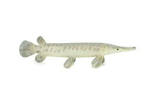 Alligator Gar Fish Toy Hand Painted Rubber Gar Realistic Model 3.5" SF39 B15