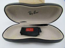 Ray Ban Hard Covered Glasses Case Black Leather For Reading  Sunglasses w/Cloth