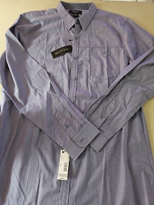 Structure Mens Shirt Large Blue Button Long Sleeve Dress Modern Fit NWT - A1