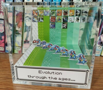 Pokemon Totodile Generations Handmade Diorama - Gameboy Gaming Cube-Fanart