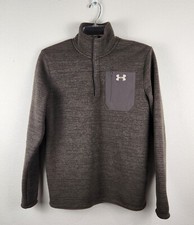 Under Armour Specialist Brown Henley Sweater Fleece 2.0 Polartec Thermal Size S