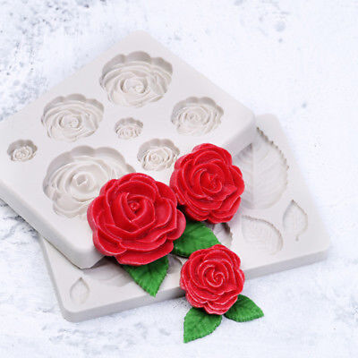 3d rose flower silicone fondant chocolate mould cake decor sugarcraft mold RU