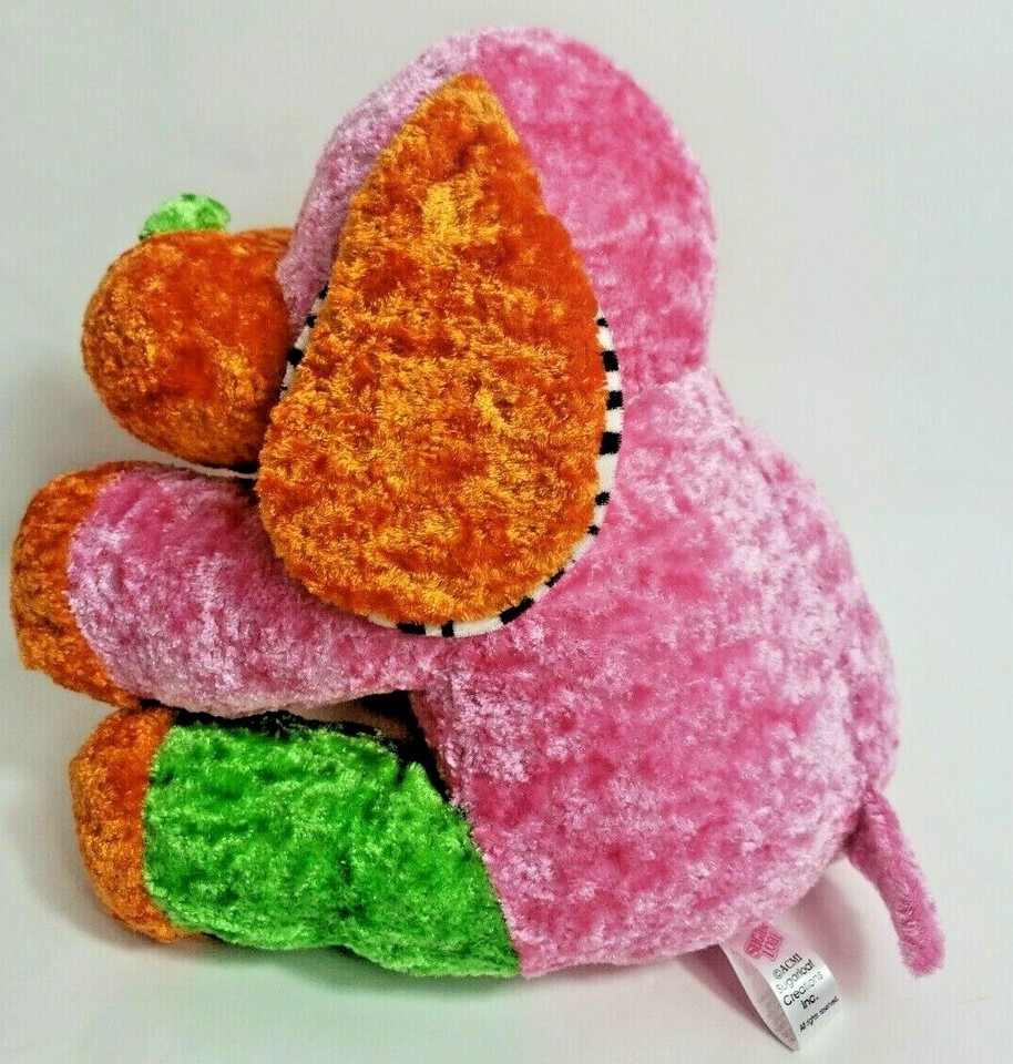 Sugarloaf Puppy Dog Neon Colors Plush Stuffed Animal 12" Pink Orange