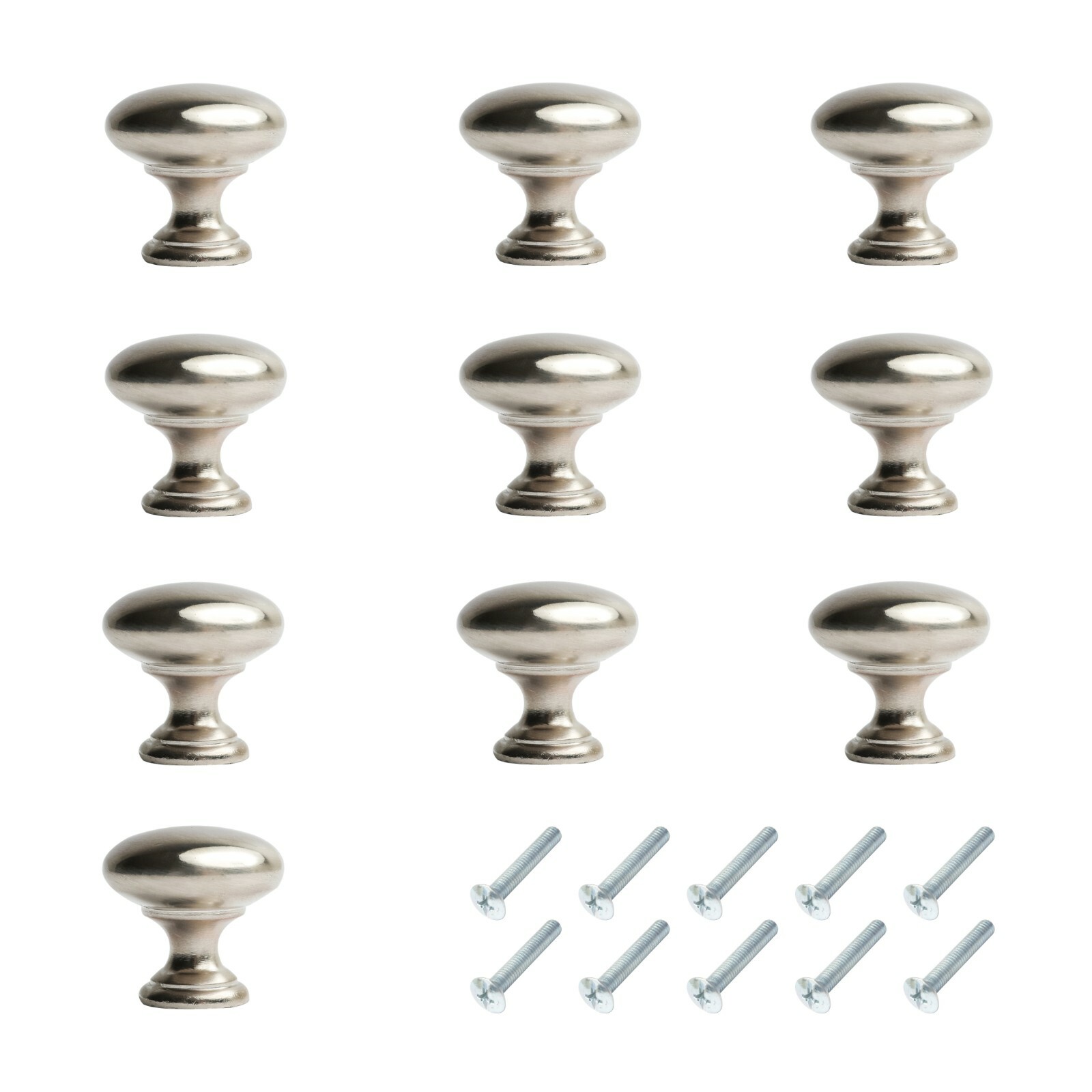 10x Brushed Steel Kitchen Cupboard Cabinet Door Drawer Pull Knobs Bathroom Knobs