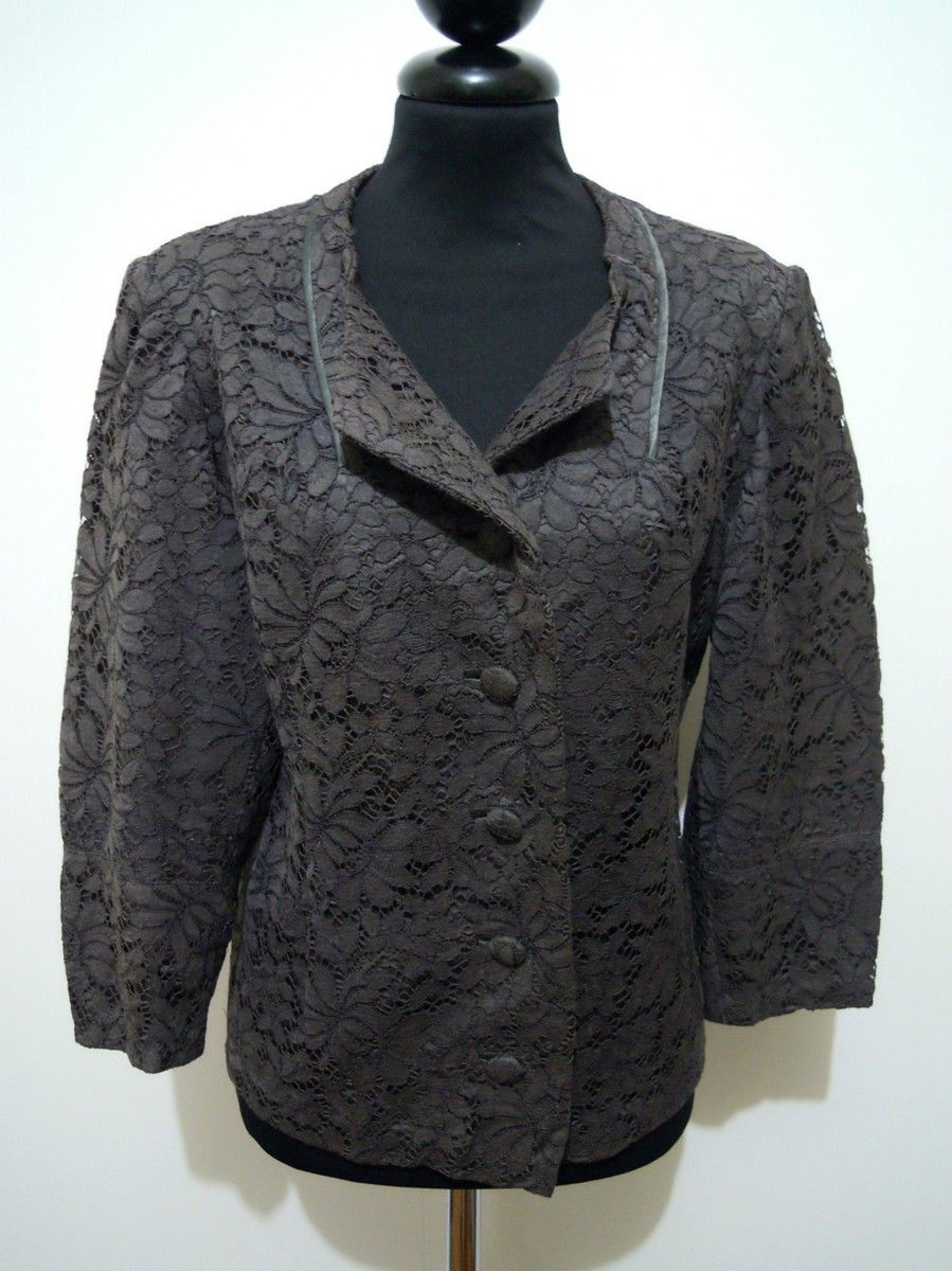 Veste Vintage Femme Années 70 - Coton Et Dentelle - Taille M/44 - Occasion Très Bon état