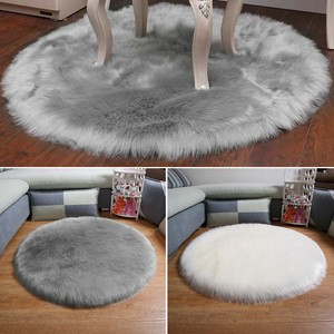 Détails Sur Tapis Moelleux Doux Peau Mouton Fausse Fourrure Laine Shaggy Poilu Tapis Rond G