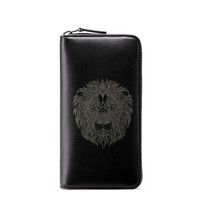 U Life Men's Wallet Genuine Leather Clutch Bag Lion Black U Life Men's Wallet Genuine Leather Clutch Bag Lion Black
