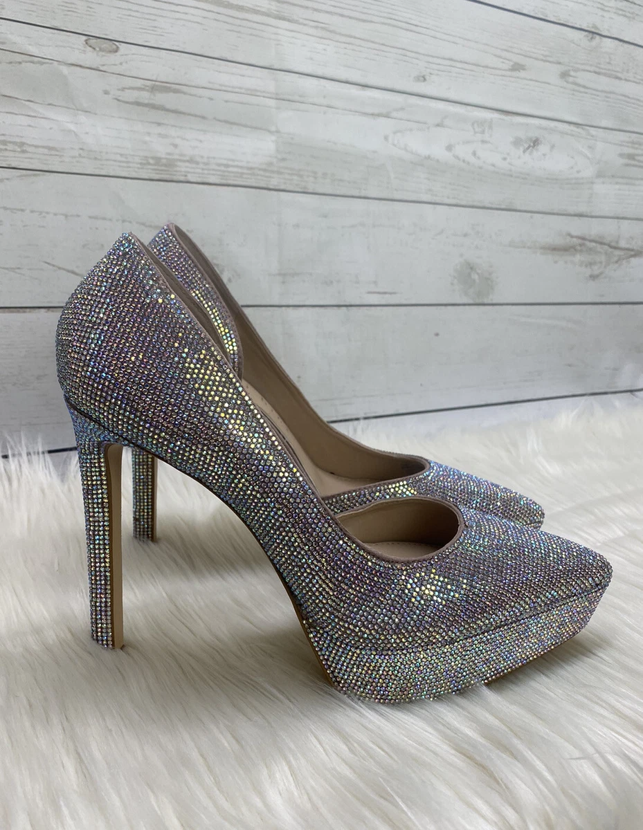 Womens Gianni Bini Rhinestone Sparkle High Heels 9 eBay