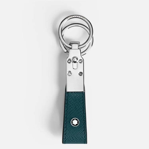 Portachiavi rettangolare in pelle blu - ALFIERI & ST. JOHN - Luxury Zone