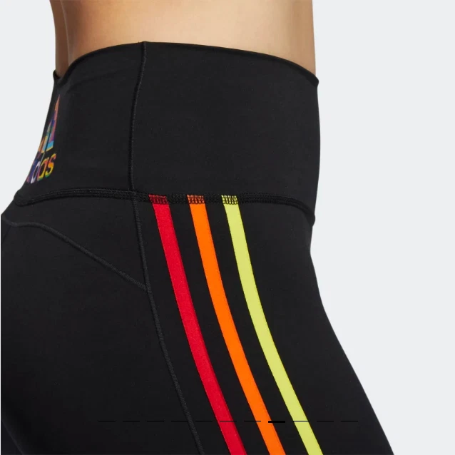adidas Pride Believe This 2.0 3-Stripes 7/8 Tights Women Black Ranibow GM3529 - Image 4 of 4