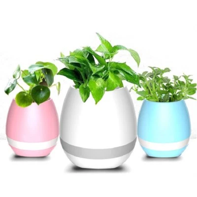 BWR Flower Pot Système Enceinte Portable Bluetooth Sans Fil Rose Blanc Bleu - Photo 1/4
