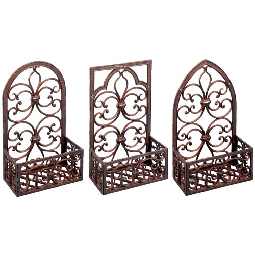 Cama de hierro fundido REDONDA - 44 x 27 x 13 cm, hecha a mano, con jardinera - Imagen 4 de 5