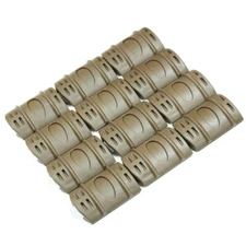 12 Pieces Universal 20mm Weaver Picatinny Rubber Rail Covers - Dark Tan
