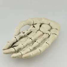 Vintage Zombie Skeleton Hand Halloween Ceramic Ashtray Gothic Coin Tray Japan