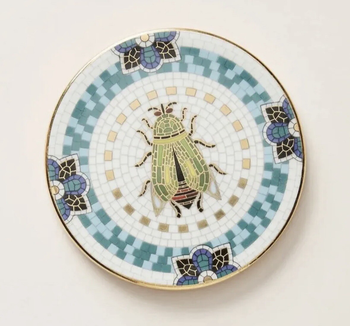 アンソロポロジー　BONJOUR アクセサリー　トレイ　ジュエリーディスプレイ NEW ANTHROPOLOGIE BISTRO TILE BONJOUR TRAY TRINKET DISH PLATE