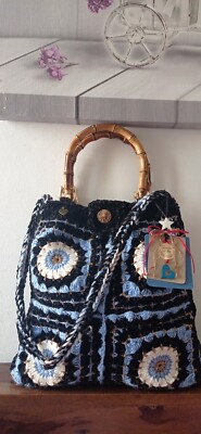 Granny Square Tasche gehäkelt Handmade crochet Hand Bag bunt