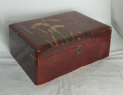Beautiful Vintage Paper Mache Storage Box (Width - 24 cm) | eBay UK
