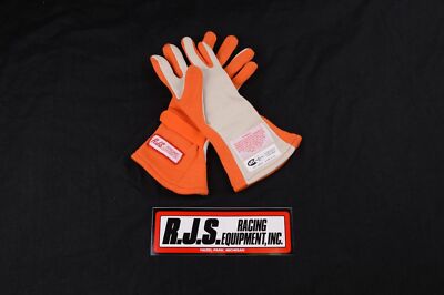KIDS RACING GLOVES RJS SFI 3.3/5 DOUBLE LAYER NOMEX RACING GLOVES XXS ORANGE