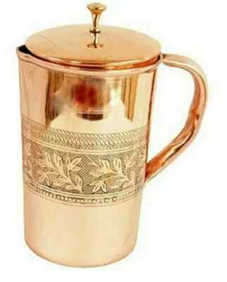 100% Pure Copper Water Bottle Ayurveda Health Benefit, Pitcher for Sport, Fitnes