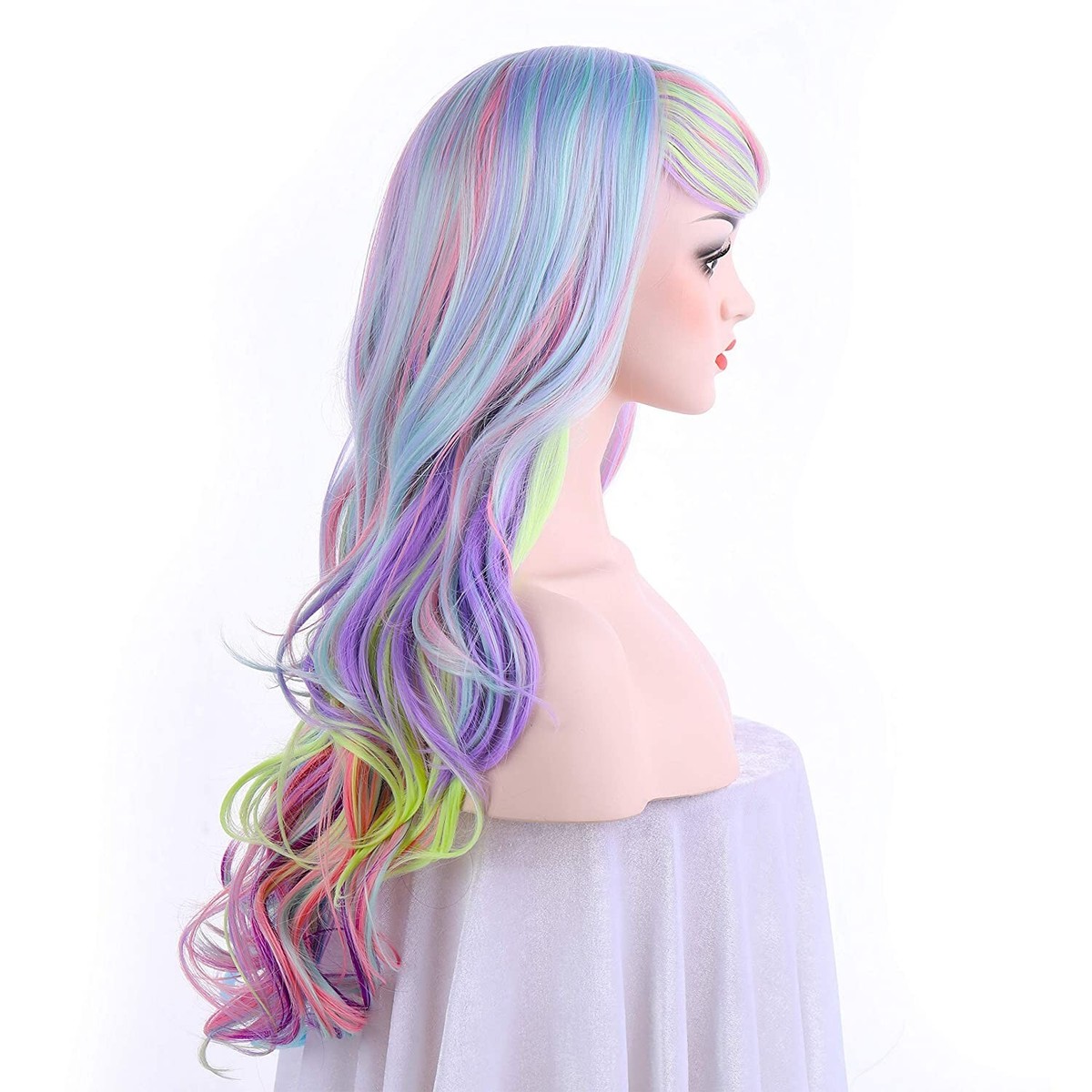 ?PHOENIX 28”Curly Pastel Rainbow Cosplay Wig *NWT Pastel Rainbow Wig - Etsy main image 3
