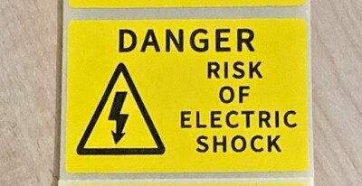 Warnschild elektrische Schlaggefahr gelb 76mm x 51mm