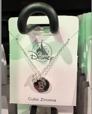Disney Parks Mickey Mouse Cubic Zirconia Letter B Silver Color Necklace NEW