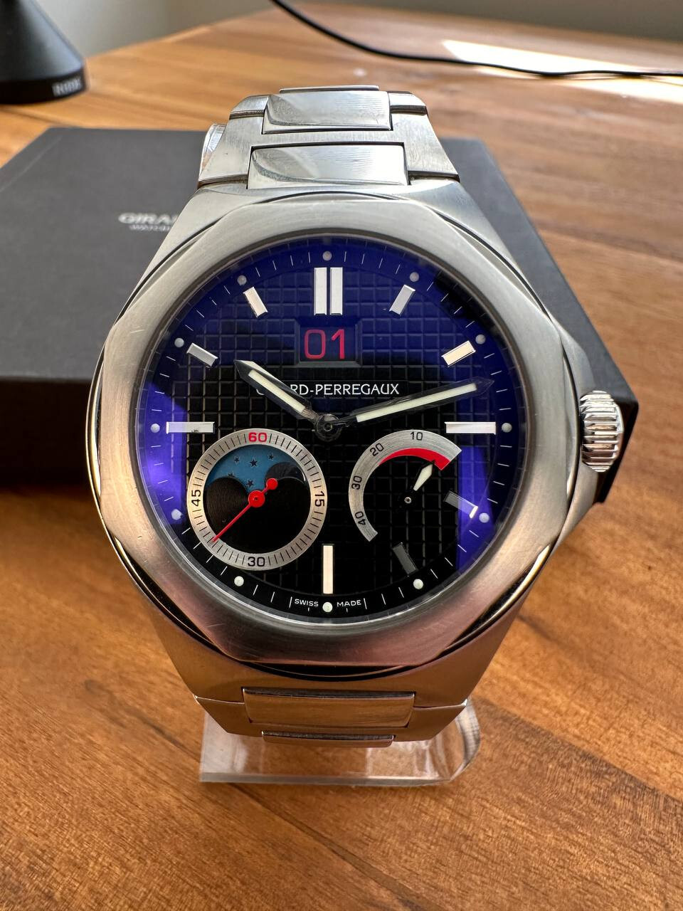 Girard Perregaux Stainless Steel Blue Face For Sale Girard
