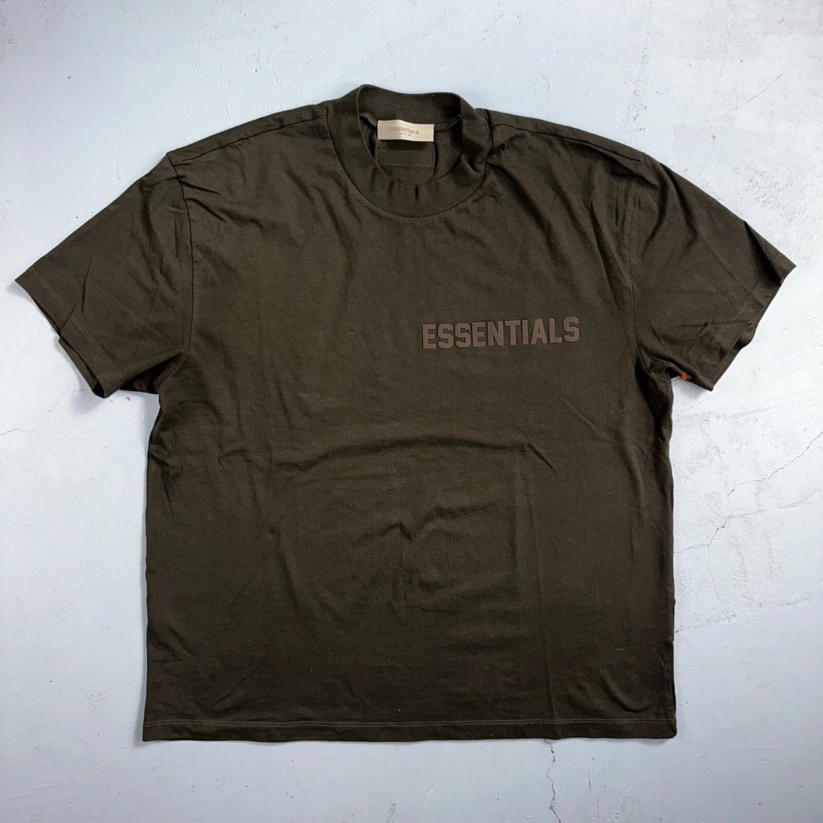Essentials Fear Of God Brown Puff Print Logo Spell Our Men's