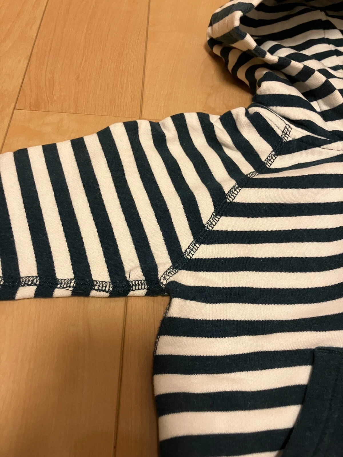 A BATHING APE (BAPE) Felpa con cappuccio manica lunga A BATHING APE BAPE KIDS full zip 100 bianca blu navy righe