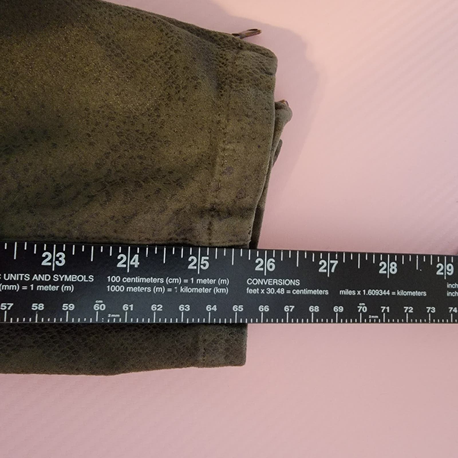 ZARA Basic Women's Snake Print Faux Suade Skinny Pants Zip Cuff Brown Size 4 thumbnail 11