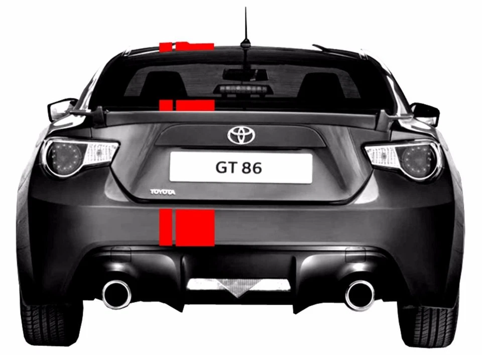 2英寸6英寸双偏移EZ拉力赛Grand运动赛车条纹乙烯基(适用于丰田86) — 第 4/4 张图片