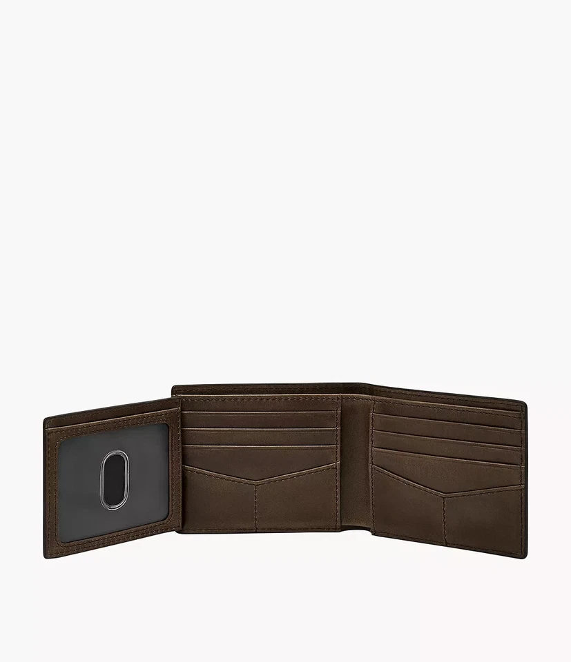 Cartera Fossil Derrick RFID plegable con identificación abatible caqui oscuro ML3681147 para hombre Foto 3 de 4