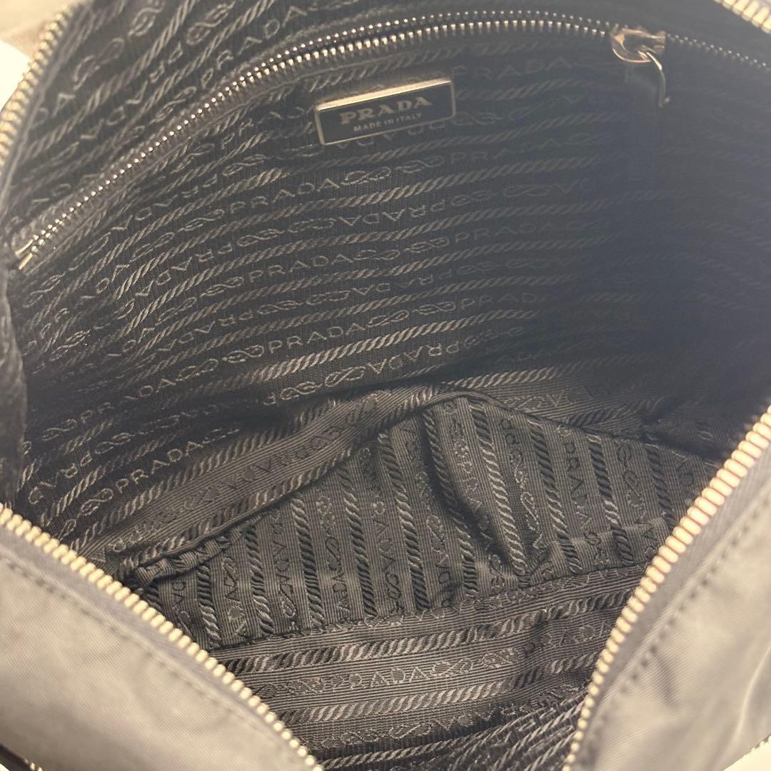 PRADA Triangle Plate Nylon Shoulder Bag Tote Bag Black thumbnail 9