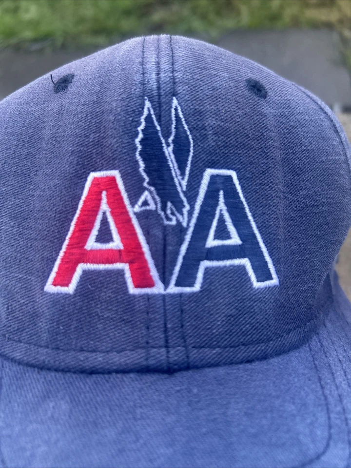 Vintage AMERICAN AIRLINES AA Logo 6 Panel Blue Dad Hat Cap USA Made Faded - Image 2 of 4