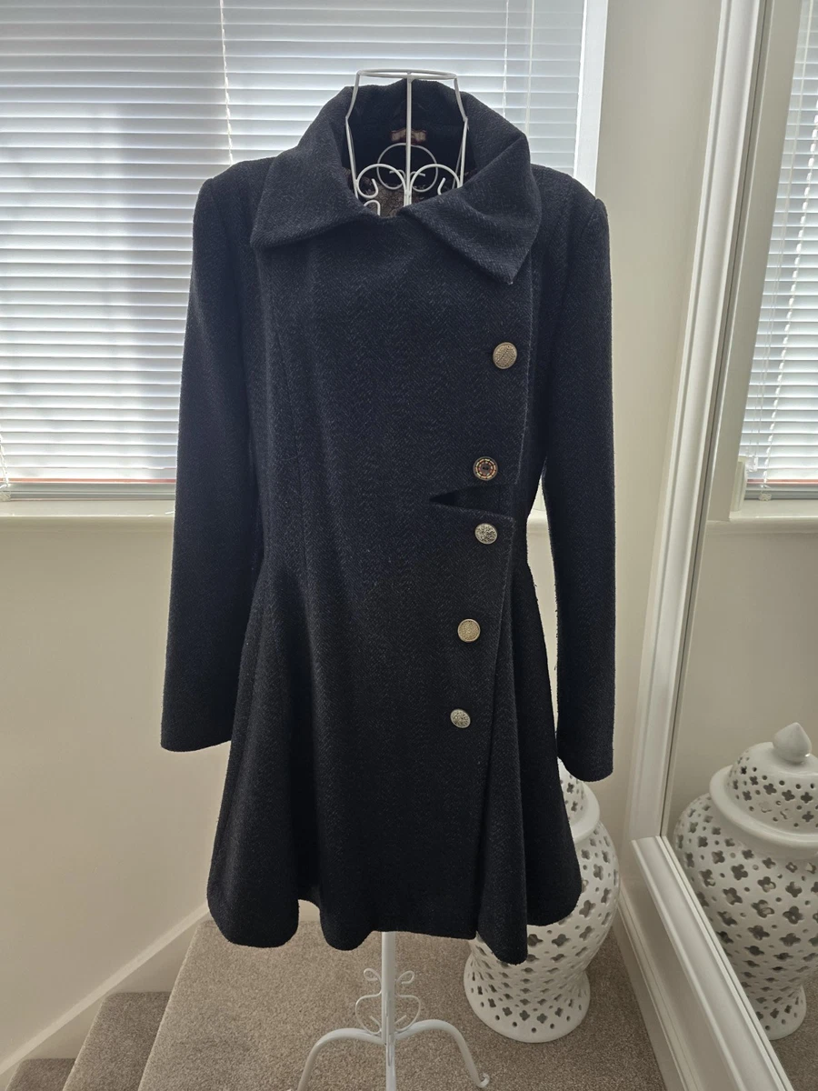 green emerald velvet dress Fit and Flare Coat with Full Circle skirt in Black and Red  RainSisters