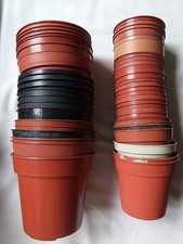 50x Assorted Clean Plastic Plant Pots For Reuse: 9, 10, 11, 13, 14 cm