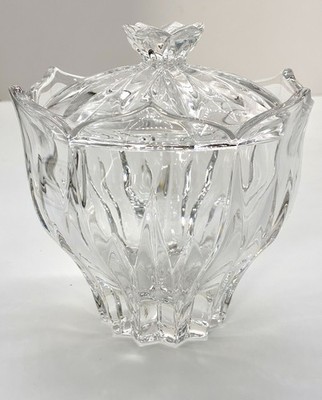  Vintage 1990-1994 Lotus By Gorham Crystal Candy Box With Lid 6''