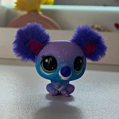 LPS Littlest Pet Shop Purple Koala Figure with Fuzzy Ears Age 4-7