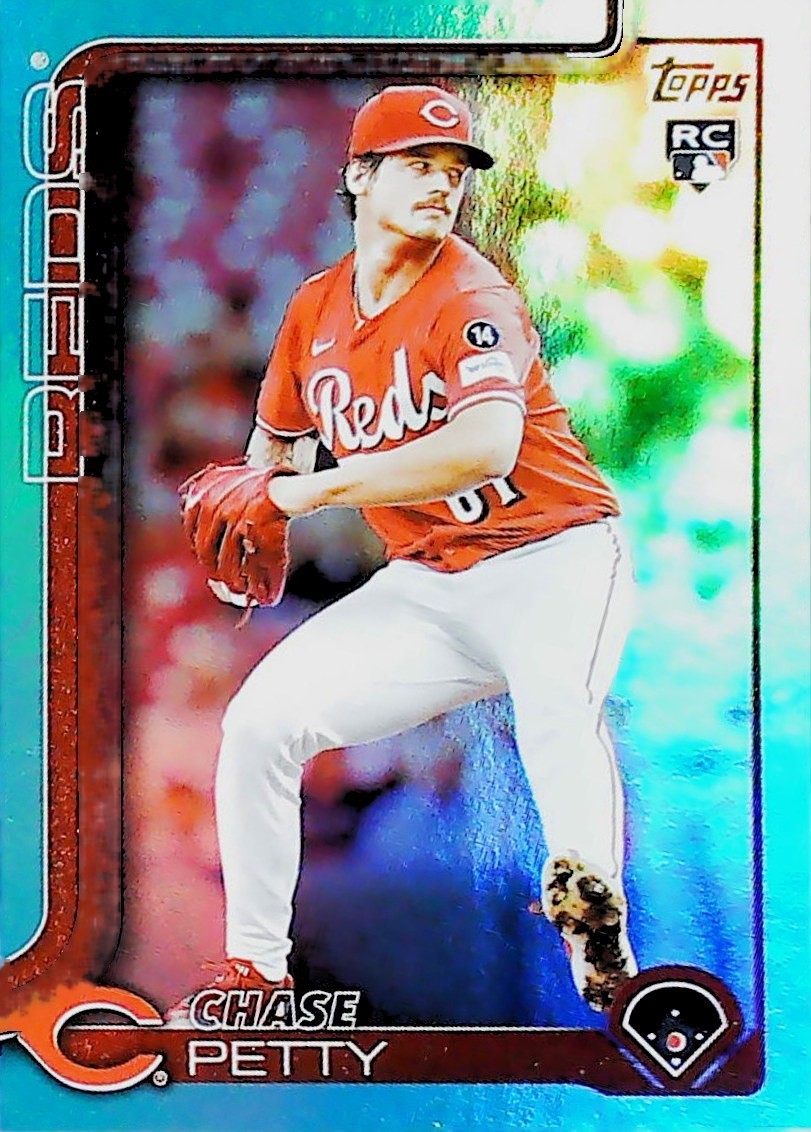 2025 TOPPS UPDATE SERIES AQUA FOIL #US275 CHASE PETTY CINCINNATI REDS