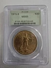 1915-S $20 Saint Gaudens Gold Double Eagle Coin MS65 PCGS