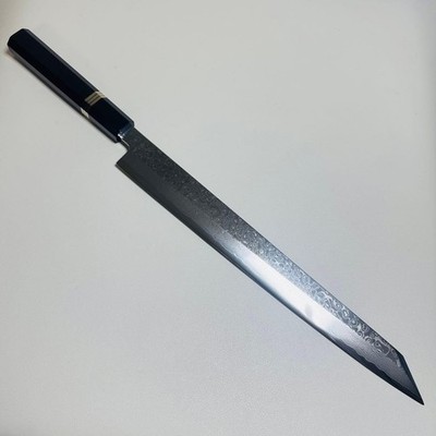 Kiritsuke Yanagiba Knife 300mm MKV10 Damascus Ebony Buffalo Horn Japan F/S