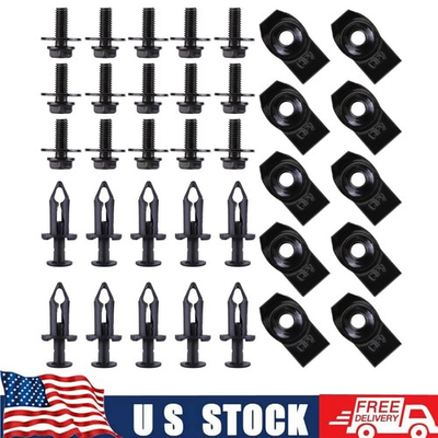 #ad #ad 35PCS For Honda Engine Under Cover Splash Shield Guard Body Bolts U nut Clips $2.38