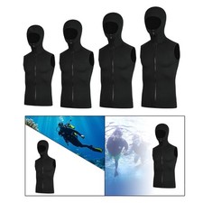 3mm Wetsuit Hooded Top Swimsuit Thermal Front Zip Neoprene Diving Vest for
